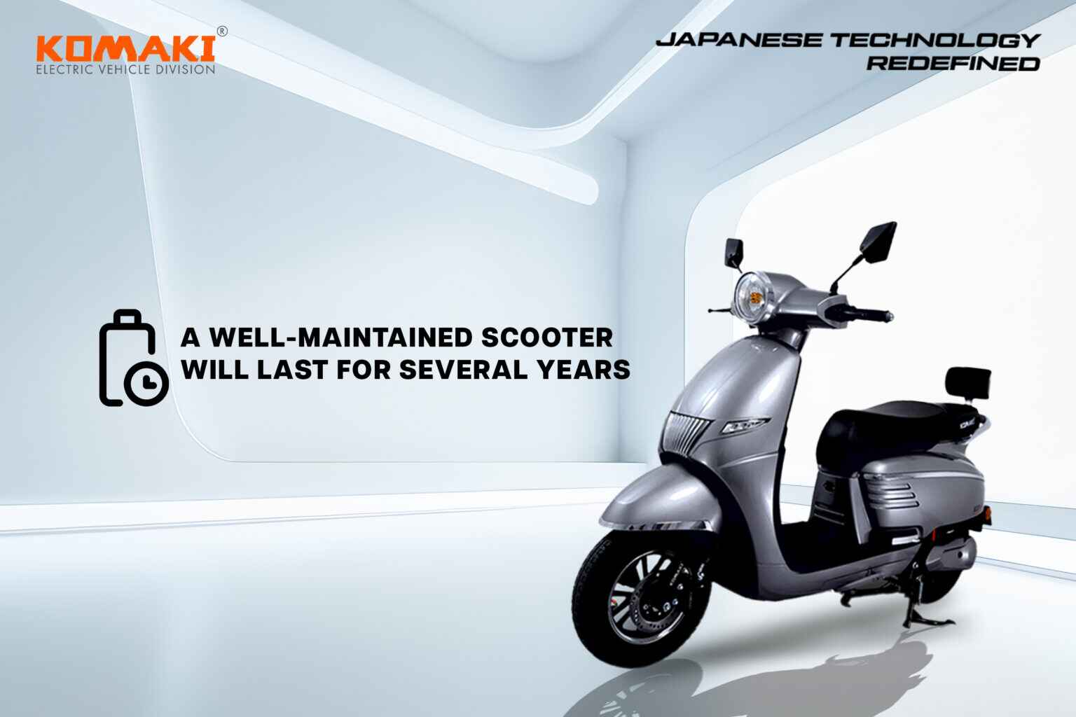 A well-maintained scooter will last for several years