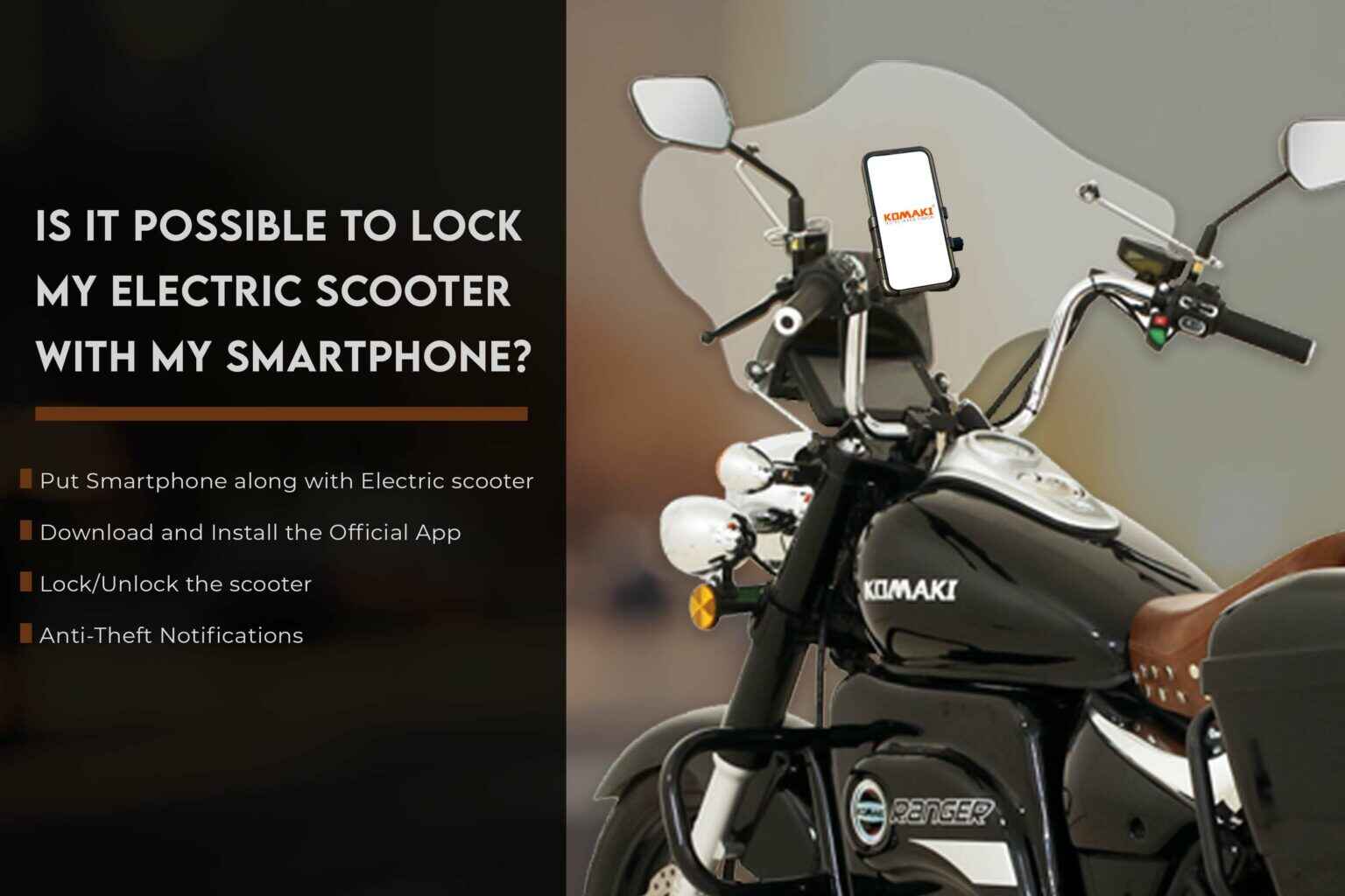 Is it possible to lock my electric scooter with my smartphone?