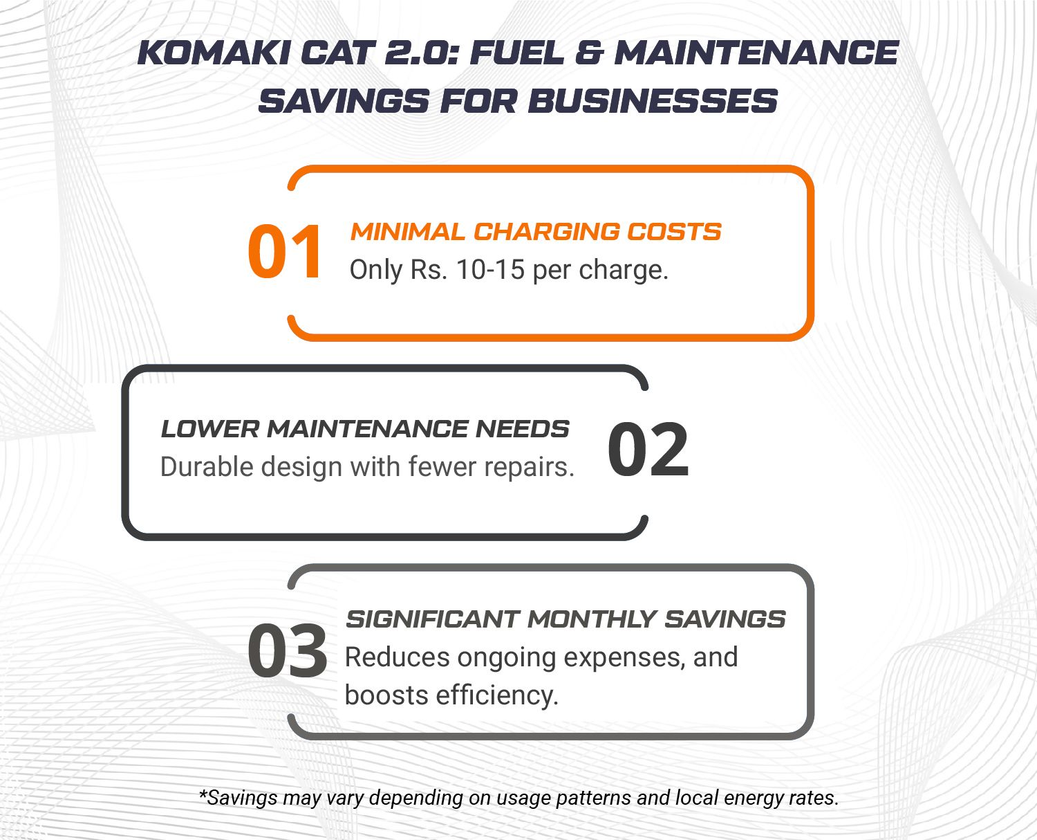 Komaki CAT 2.0 Reduces Fuel and Maintenance Costs for Businesses