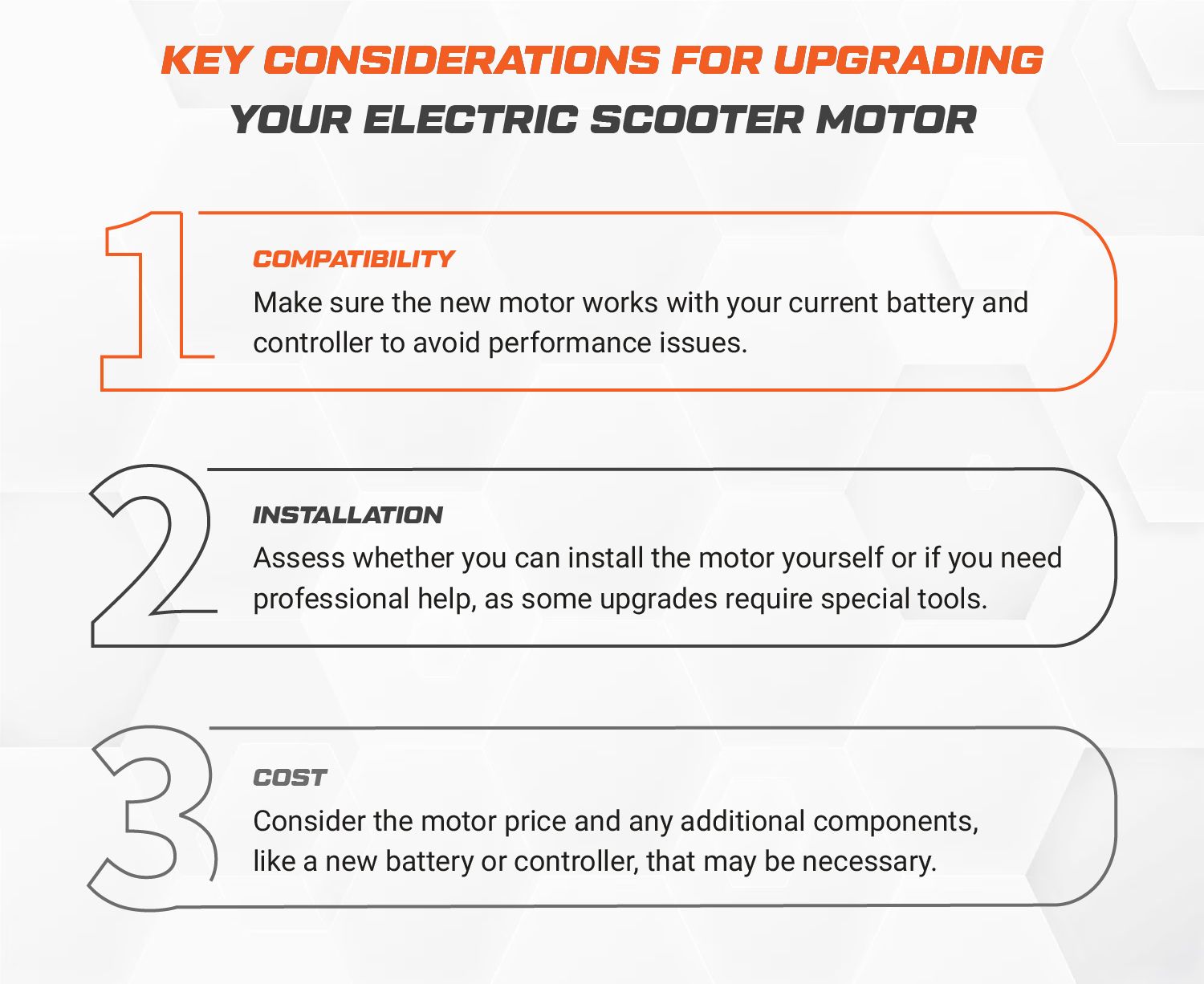 Key Considerations for Upgrading Your Electric Scooter Motor