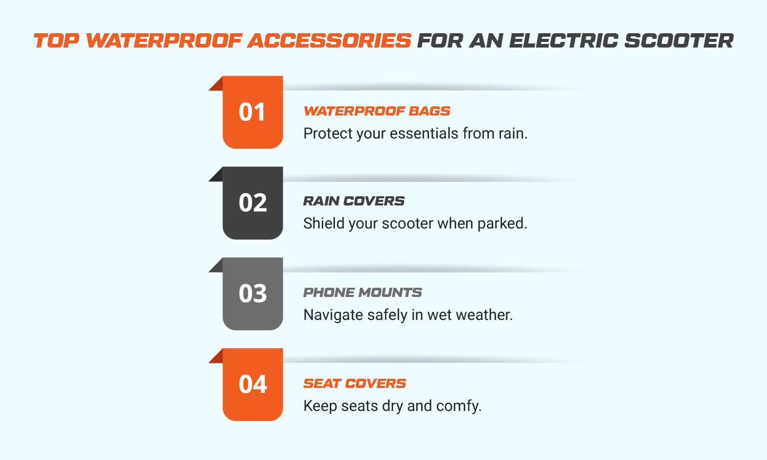 Top Waterproof Accessories for an Electric Scooter