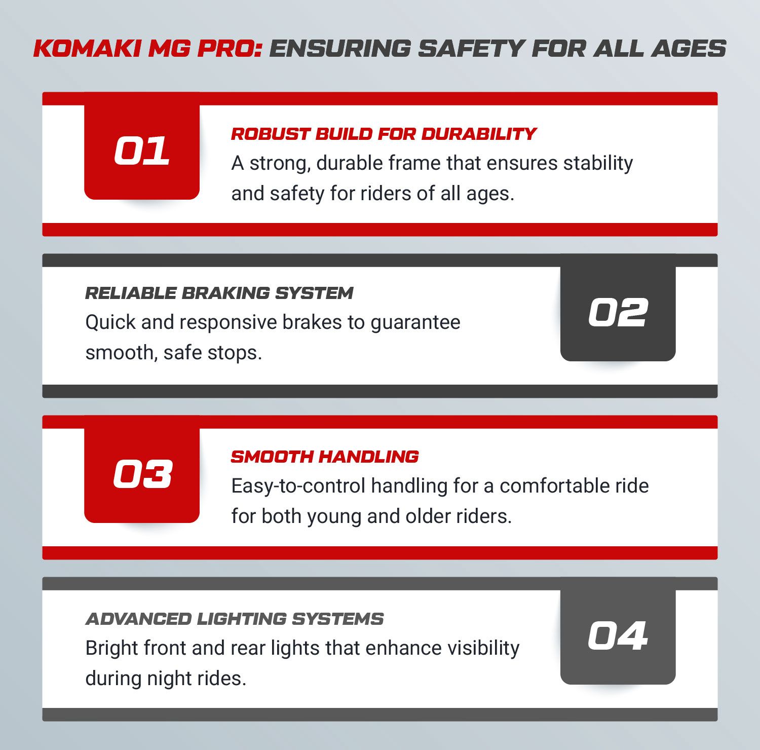 How Does Komaki MG Pro Ensure Safety for All Ages?