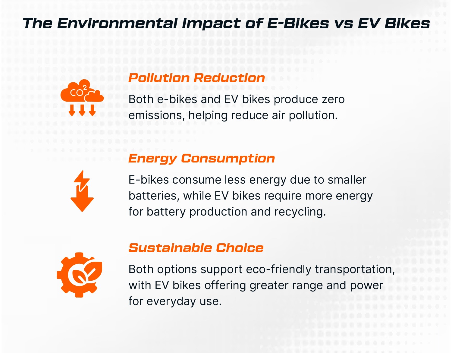 The Environmental Impact of E-Bikes vs EV Bikes