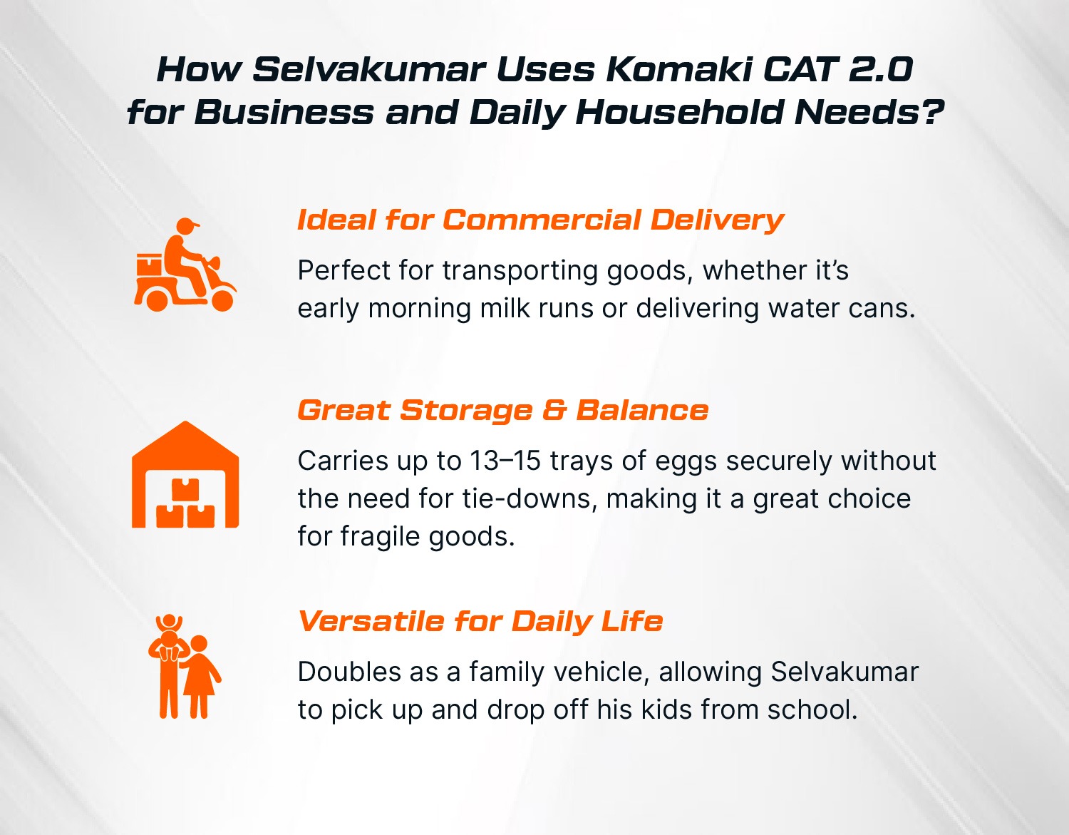 How Selvakumar Uses Komaki CAT 2.0 for Business and Daily Household Needs?