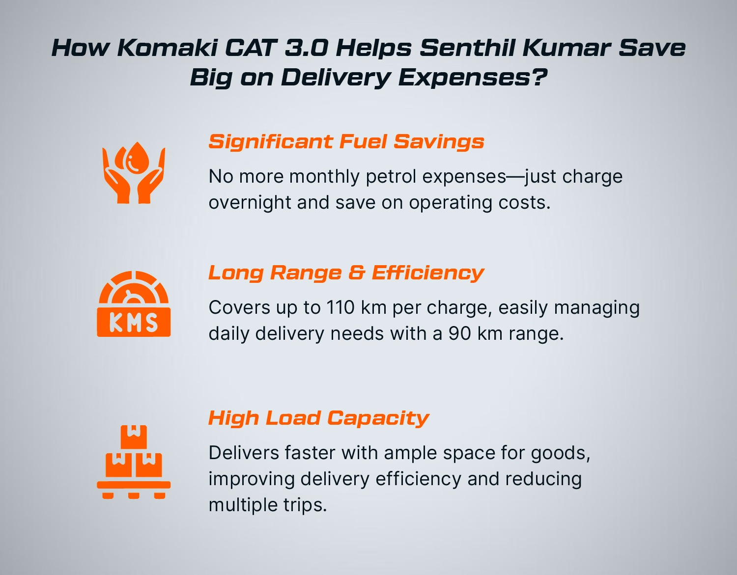 How Komaki CAT 3.0 Helps Senthil Kumar Save Big on Delivery Expenses?