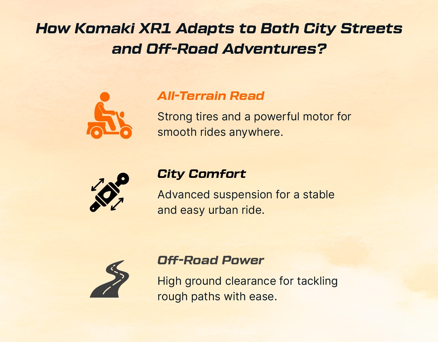 How Komaki XR1 Adapts to Both City Streets and Off-Road Adventures?
