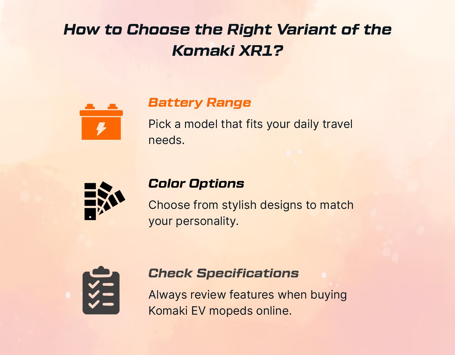 How to Choose the Right Variant of the Komaki XR1?