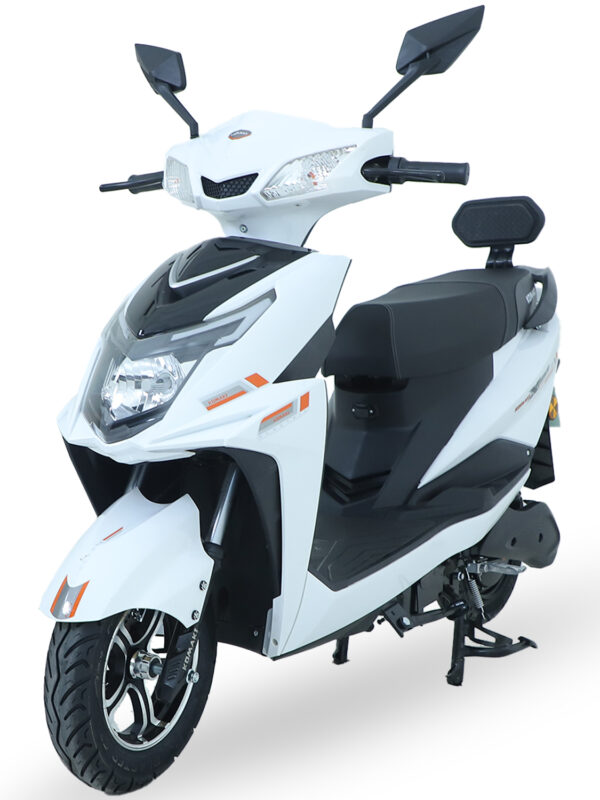 Komaki XGT-KM Smart 2-Wheeler (130km to 150km per Charge), No RTO Registration and DL Required (Frost White)